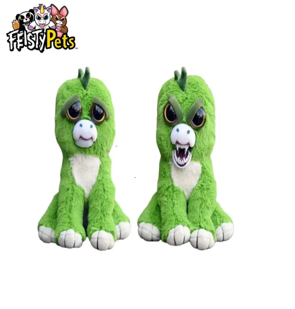 Feisty Pets funny face changing soft toys for children snow leopard stuffed plush unicorn angry animal dog doll  bear panda