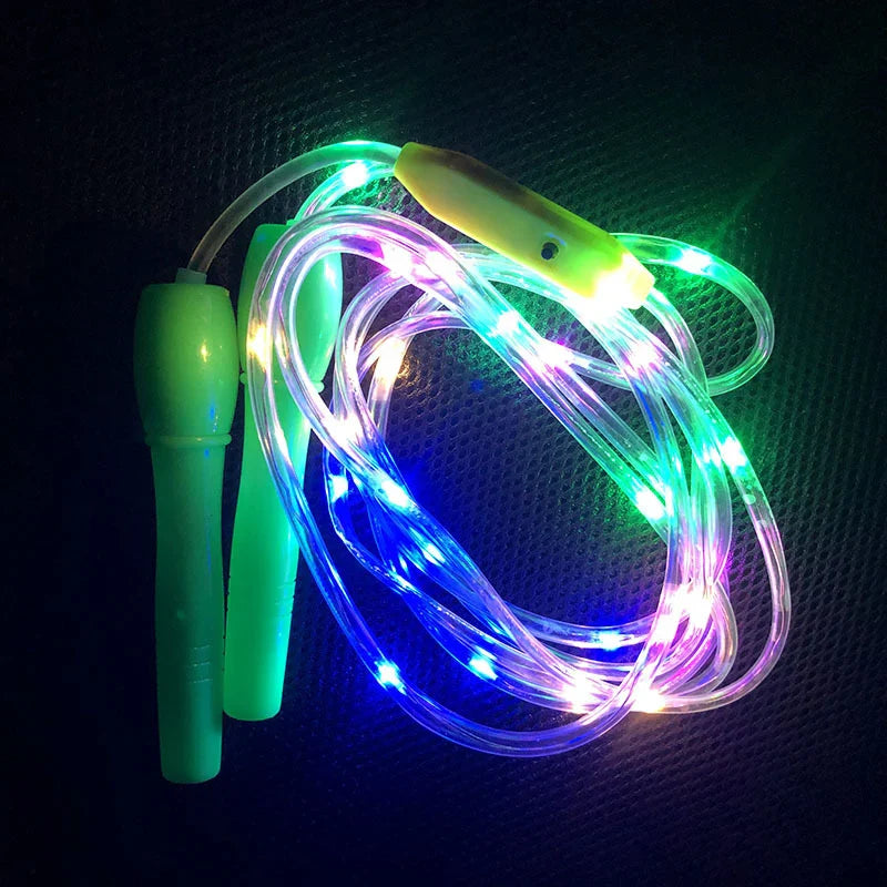 LED Luminous Jump Ropes Skipping Rope Cable for Kids Night Exercise Fitness Training Sports HA