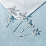 Star Moon Hairpins Clips Wedding Hair Accessories For Women Party Shining Rhinestone Hairgrips Girls Bridal Hair Clips Jewelry