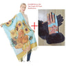 New Cashmere Scarf Women Digital Printing Pashmina Shawl Wraps Gustav Klimt Oil Painting Der Kuss Bandana Femme Foulard Tassels