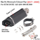 Slip on 51mm Motorcycle Exhaust System Muffler Escape Modified Middle Link Pipe For KTM DUKE 125 250 390 RC390 2017 18 2019 2020