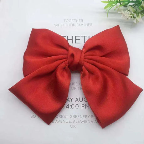 Fashion Ribbon Hairgrips Big Large Bow Hairpin For Women Girls Satin Trendy Ladies Hair Clip New Cute Barrette Hair Accessories