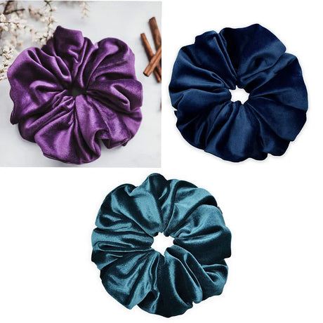 4Pcs/3Pcs Oversized Scrunchie Big Rubber Hair Tie Set Solid Stain Elastic Hair Bands Girl Ponytail Holder Super Hair Accessories