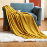 Textile City Corn Grain Waffle Embossed Knitted Blanket Home Decorative Thickened Winter Warm Tassels Throw Bedspread 130x240cm