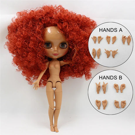 ICY DBS Blyth doll 1/6 bjd joint body white skin matte face dark skin shiny face curly hair afro hair toy 30cm