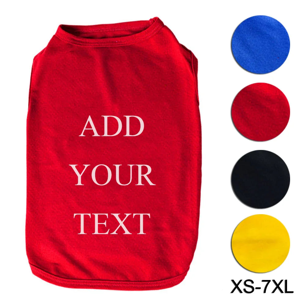 DIY Summer Customized Personalized Tanktops with Text Custom Dog Cat Pet Puppy Tee Shirt Tank Top Vest Apparels Clothes