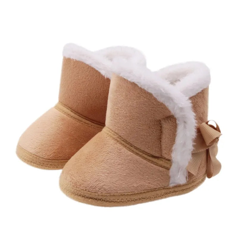 Baywell Autumn Winter Warm Newborn Boots 1 Year baby Girls Boys Shoes Toddler Soft Sole Fur Snow Boots 0-18M