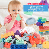 Baby Rubber Big Size Particle Bricks Toys DIY Building Blocks Big Brick Early Educational Large Soft Bricks Toy Bath For Toddler