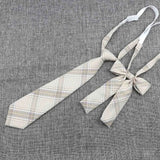 Hand-Made Necktie Bowtie Set High Quality Boy Girl School Suit Shirts Student Butterfly Striped Plaid 100%Cotton Accessory Trend