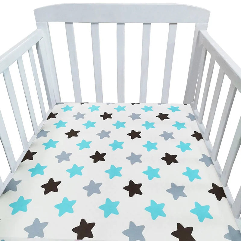 Ins Cotton Baby Toddler Fitted Crib Sheets Collection Crib Bedding Set for Children Mattress Cover Protector 9 Specifications