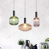 Retro restaurant colorfull glass pendant lights Creative living room Lamp Simple bedside lamp LED E27 hanging loft lighting