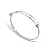 20pcs/lot 316 Stainless Steel DIY Charm Bangle 50-65mm Jewelry Finding Expandable Adjustable Wire Bracelet Wholesale