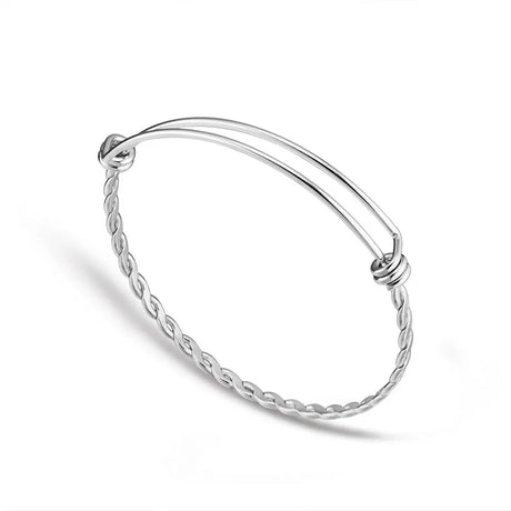 20pcs/lot 316 Stainless Steel DIY Charm Bangle 50-65mm Jewelry Finding Expandable Adjustable Wire Bracelet Wholesale