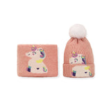 Children’s Hat Set 2021 Autumn And Winter Dinosaur Unicorn Baby Knitting Cap Cartoon Scarf Warm Wool Cap