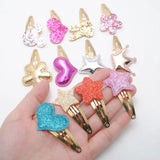 10pcs/lot Small Size Girls Hairclips Glitter Heart  Birthday Gift Baby Girls Hair Accessories Kids  Hair Clip For Children