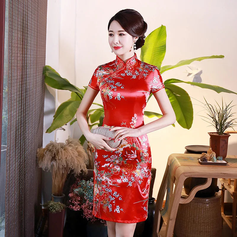 2022 NEW Women Evening Party Dress Traditional Chinese Cheongsam Slim 6XL Dress Sexy Female Vestido Classic Dresses