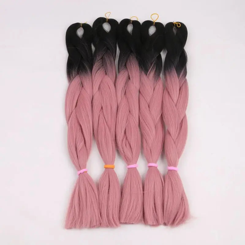 Luxury ForBraiding 3pcs bulk buy Henlon 24inch 60cm Folded Two Three Tone Color Ombre Braiding Synthetic Jumbo Braids