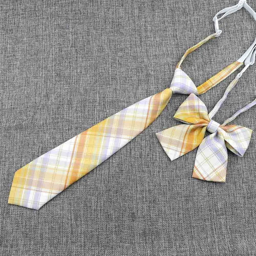 Hand-Made Necktie Bowtie Set High Quality Boy Girl School Suit Shirts Student Butterfly Striped Plaid 100%Cotton Accessory Trend