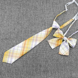 Hand-Made Necktie Bowtie Set High Quality Boy Girl School Suit Shirts Student Butterfly Striped Plaid 100%Cotton Accessory Trend