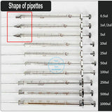 1pcs lab 0.5ul to 1000ul liquid phase Microliter Syringes with flat head, Laboratory chromatographic Microinjector