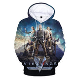 2021 Vikings Ragnar Lothbrok 3D 3D Hoodie Pullovers Sweatshirt Round Neck 3D Hoodie Pullover Men/women Pullovers Boys/girls Stre