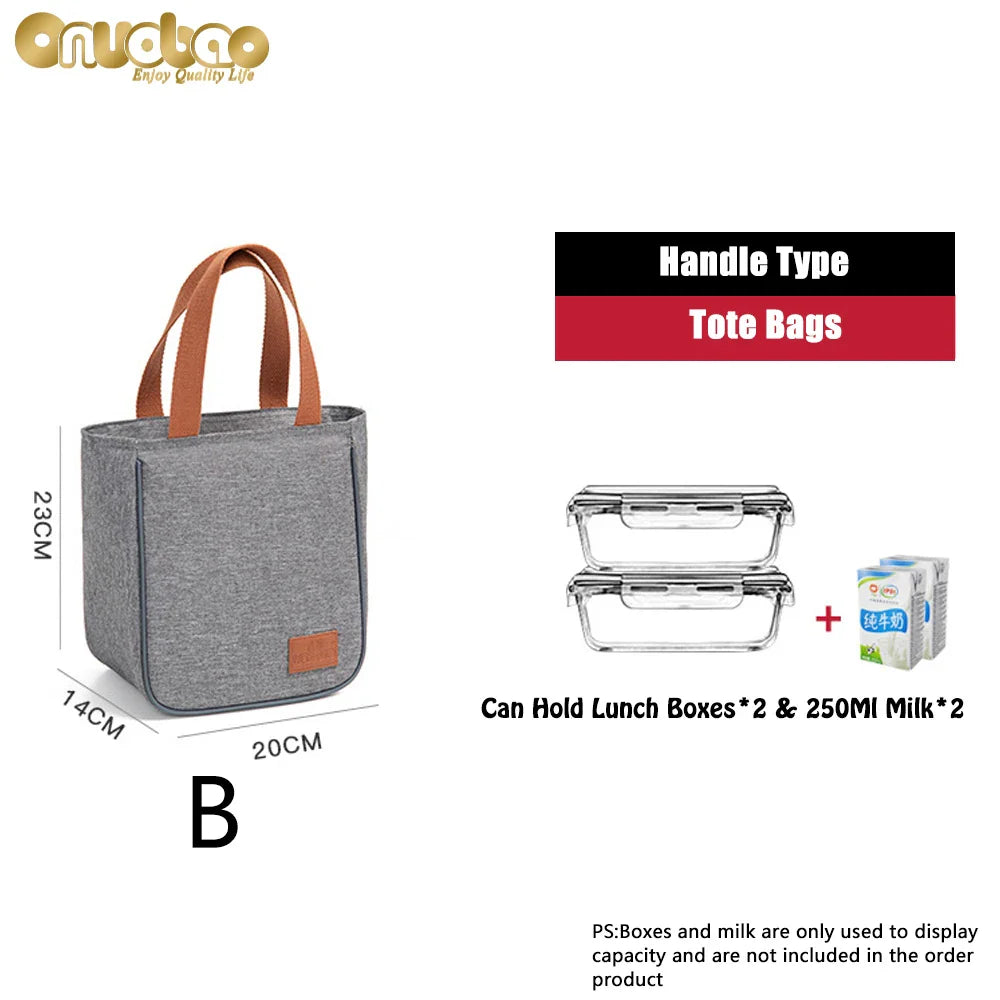 Thermal Lunch Bag for Men&Women Gray Oxford Cloth Aluminum Foil Insulation Shoulder Bag Waterproof Picnic cooler Bag