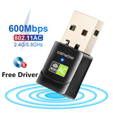 Free Driver USB Wifi Adapter 600Mbps Wi fi Adapter 5ghz Antenna USB Ethernet PC Wi-Fi Adapter Lan Wifi Dongle AC Wifi Receiver