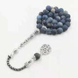 Tasbih Natural agates stone Blue Metal tassel 33 66 99 prayer beads islamic fashion stone Muslim Rosary