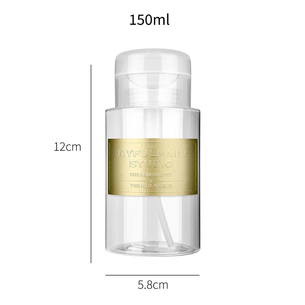 150/300ml Push Down Empty Pump Dispenser For Nail Polish Remover Alcohol Clear Bottle Storage Bottle Makeup Manicure Tool