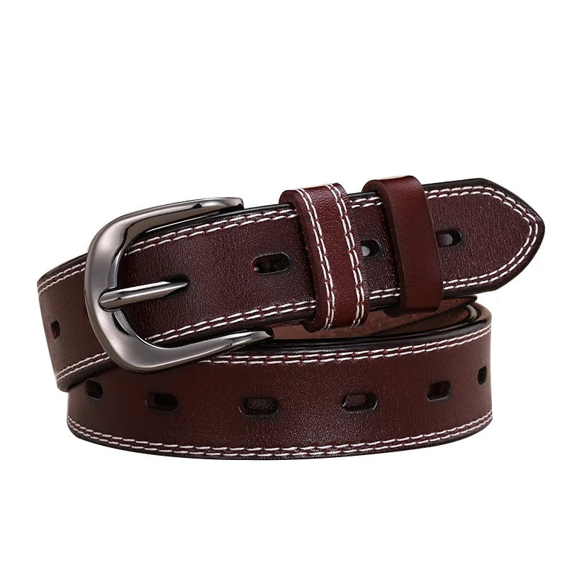 Women Genuine Leather Belt for Female Strap Casual All-match Ladies Adjustable Belts Designer High Quality QJ CINGA Brand