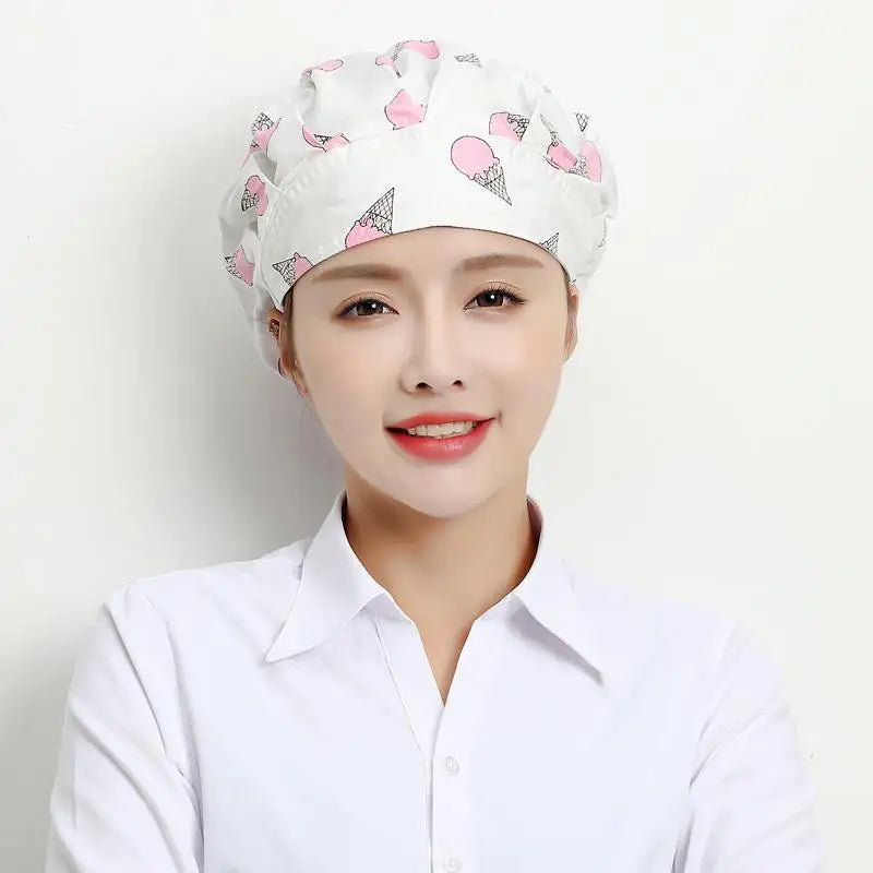 Cute Elastic Kitchen work Hats Restaurant Breathable chefs hat Hotel Cooking Accessories Cap Women Dust proof housework Hat Men