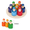 Wooden Rainbow Block Wood Stacking Toys Grimms Rainbow Building Blocks Balls Montessori Eductaional Toy Kids Rainbow Stacker