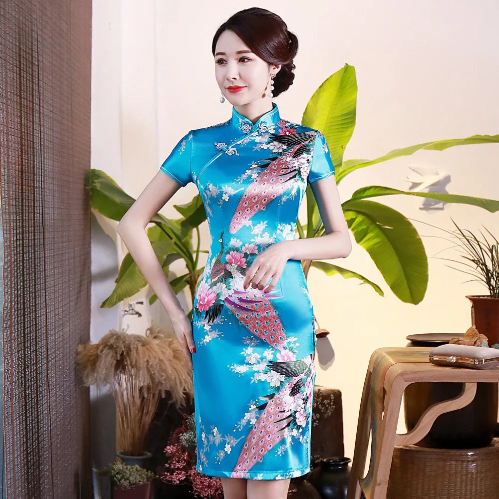 2022 NEW Women Evening Party Dress Traditional Chinese Cheongsam Slim 6XL Dress Sexy Female Vestido Classic Dresses