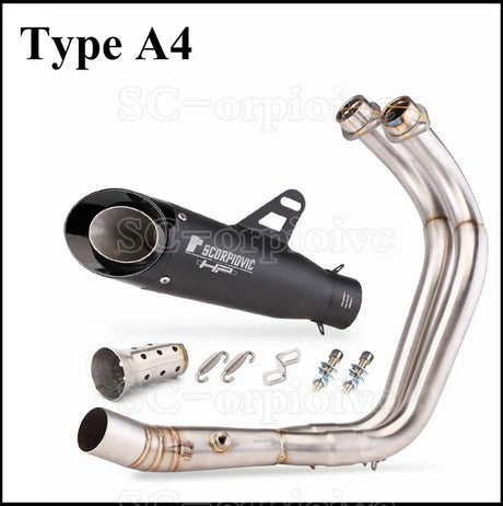 For Yamaha MT-07 FZ-07 Motorcross Exhaust Front Pipe Motorcycle Muffler System Modified Escape Moto Racing YZF MT07 FZ07 TRACER