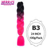 Jumbo Braiding Hair Extensions 24inch Ombre Hair For Braids 5Pcs Box Braid Yaki Texture Synthetic Fiber Fake Hair Mirra’s Mirror