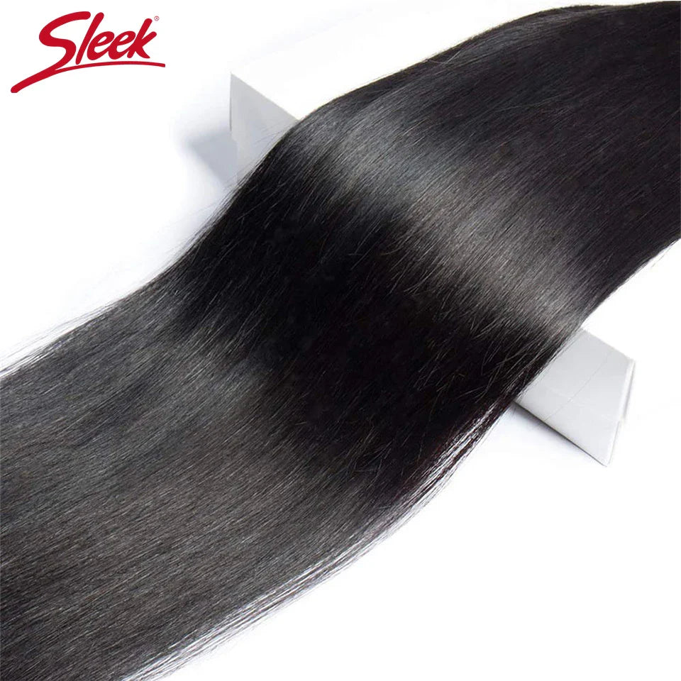 Sleek Brazilian Straight Human Hair Bundles 1/3/4 Pcs Hair Weaving Remy Bundles Human Hair Bone Straight Human Hair Extension