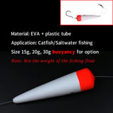 12pcs Saltwater Fishing EVA Foam Inline Bobber Floats Catfish Pike Live Bait Float Rig Accessories15g 20g 30g Buoyancy Optional