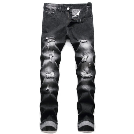 2022 Autumn New Fashion Retro Hole Jeans Men Pants Cotton Denim Trouser Male Plus Size High Quality Jeans Dropshipping