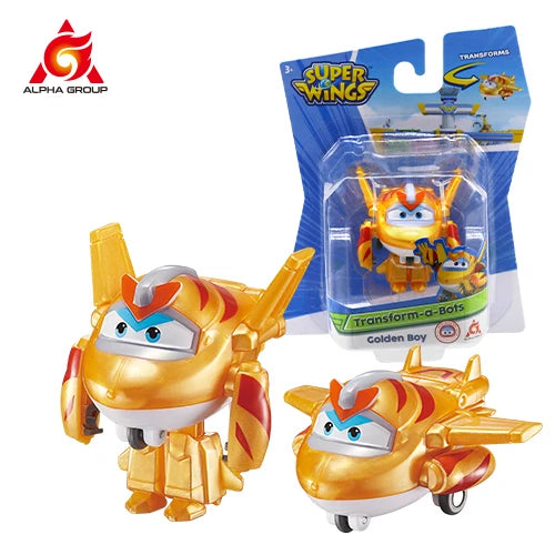 Super Wings S5 2" Mini Transforming Deformation Transform-a-Bots Airplane Action Figures Robot Transformation Toys For Kids Gif