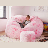 Dropshipping 7FT 183cm Fur Giant Removable Washable Bean Bag Bed Cover Comfortable Living Room Furniture Lazy Sofa Coat Recline