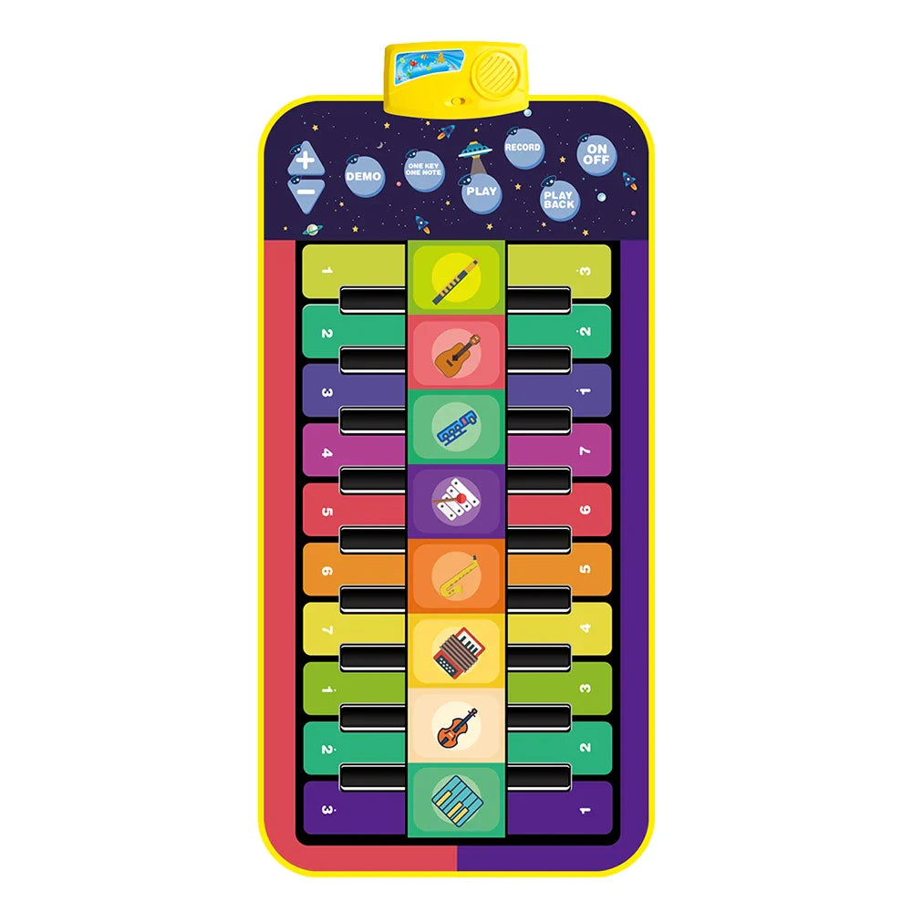 Kids Musical Piano Mat Duet Keyboard Play Mat 20 Keys Floor Piano with 8 Instrument Sound 5 Paly Modes Dance Pad Educatinal Toys