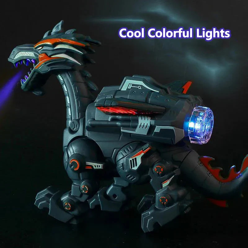 Simulation Fire Mechanical Dinoasur Water Spray Cool Light Electric Children Entertainment Puzzle Model Game Toys for Boys Gifts