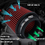 Neck 4" 100mm Universal Car High Flow Cold Air Intake Air Filter Power Intake Air Inlet System Mushroom Head Air Cleaner Red