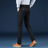 2024 New Korean Men Casual Pants Stretch Slim Fit Trousers High Quality Straight Stretch Pants Men