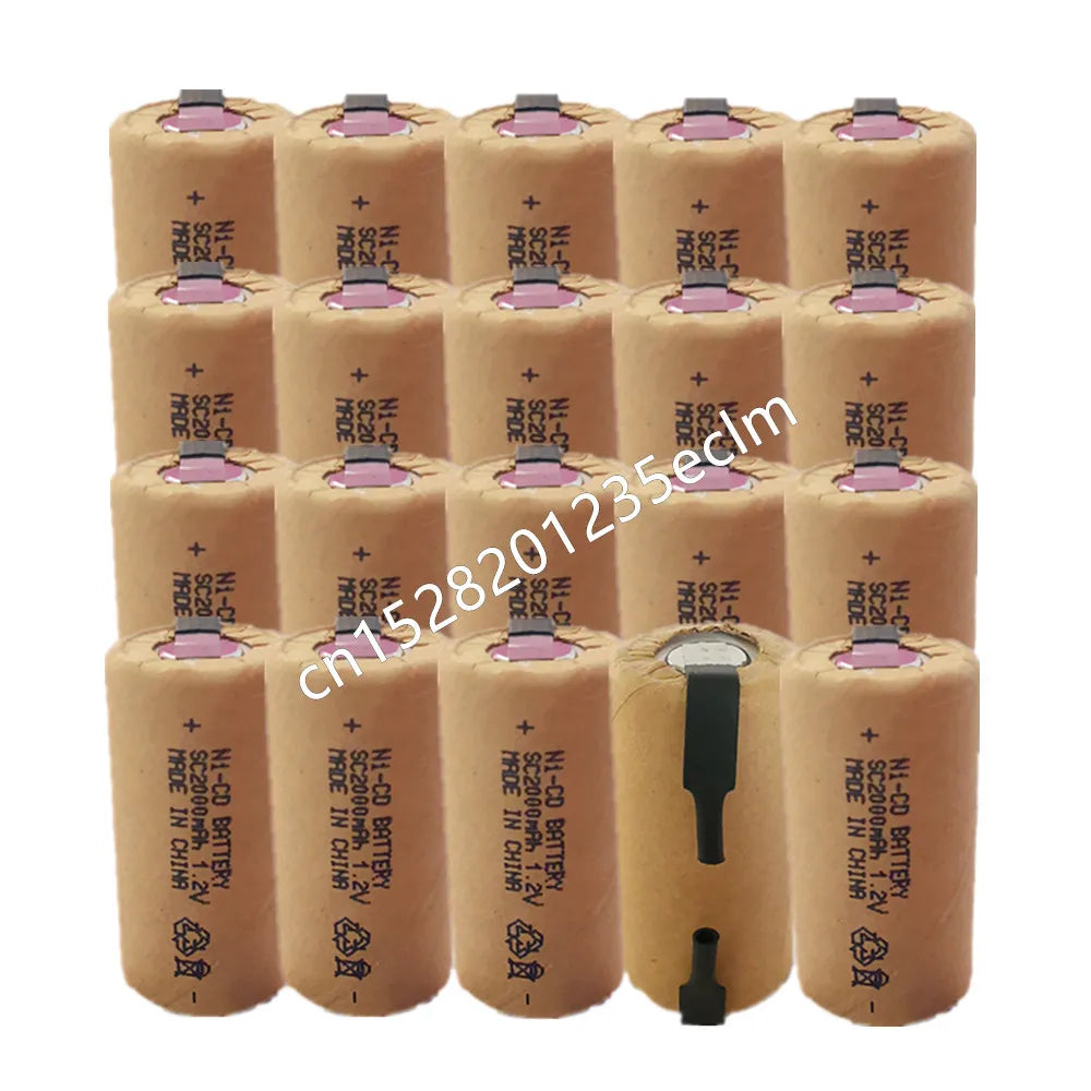 Ni-CD SC batteries 2000mAh high power Sub C 10C 1.2V rechargeable battery for power tools electric drill screwdriver