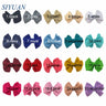 20pcs/lot High Quality 4.5'' Solid Seersucker Waffle Bow Knot with Clip Girl Party Headdress Accessories HDJ157