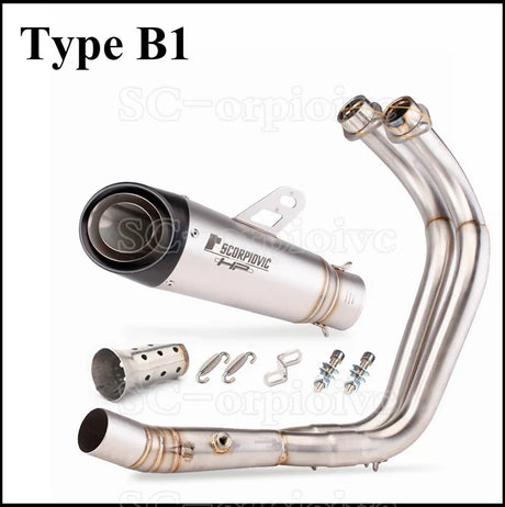 For Yamaha MT-07 FZ-07 Motorcross Exhaust Front Pipe Motorcycle Muffler System Modified Escape Moto Racing YZF MT07 FZ07 TRACER