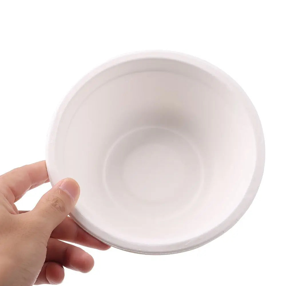 50PCS/Pack 220/350/500ml Disposable Dinnerware ECO-Friendly White Paper Bowl Tableware Outdoor Party Dining Barbecue Supplies