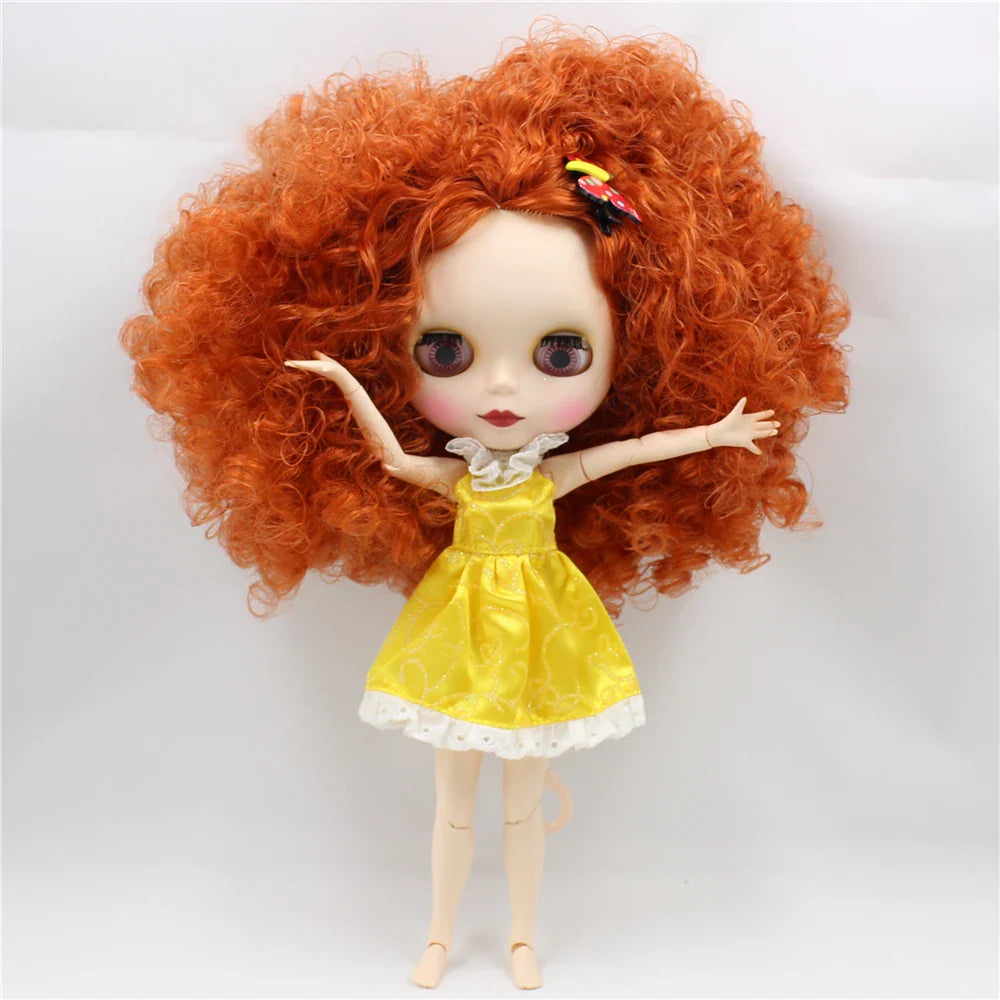 ICY DBS Blyth doll 1/6 bjd joint body white skin matte face dark skin shiny face curly hair afro hair toy 30cm