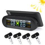 Car TPMS Tire Pressure Alarm Monitor System Temperature Warning 4 Internal Internal Sensors Fuel Display Attached wireless Solar